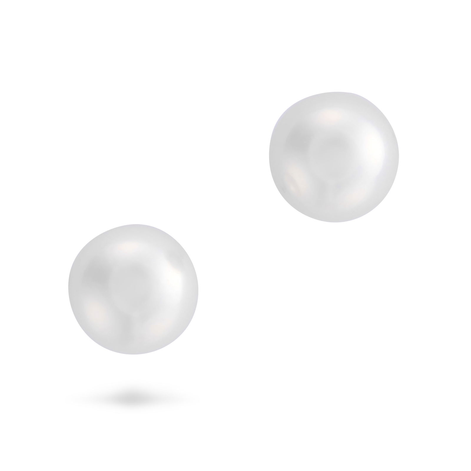 NO RESERVE - BUCHERER, A PAIR OF AKOYA PEARL STUD EARRINGS in 18ct white gold, each set with a pe...: NO RESERVE - BUCHERER, A PAIR OF AKOYA PEARL STUD EARRINGS in 18ct white gold, each set with a pearl of 7.0mm, CB maker's mark, Swiss assay marks, 0.7cm, 1.8g. Accompanied by a Bucherer jewellery box.