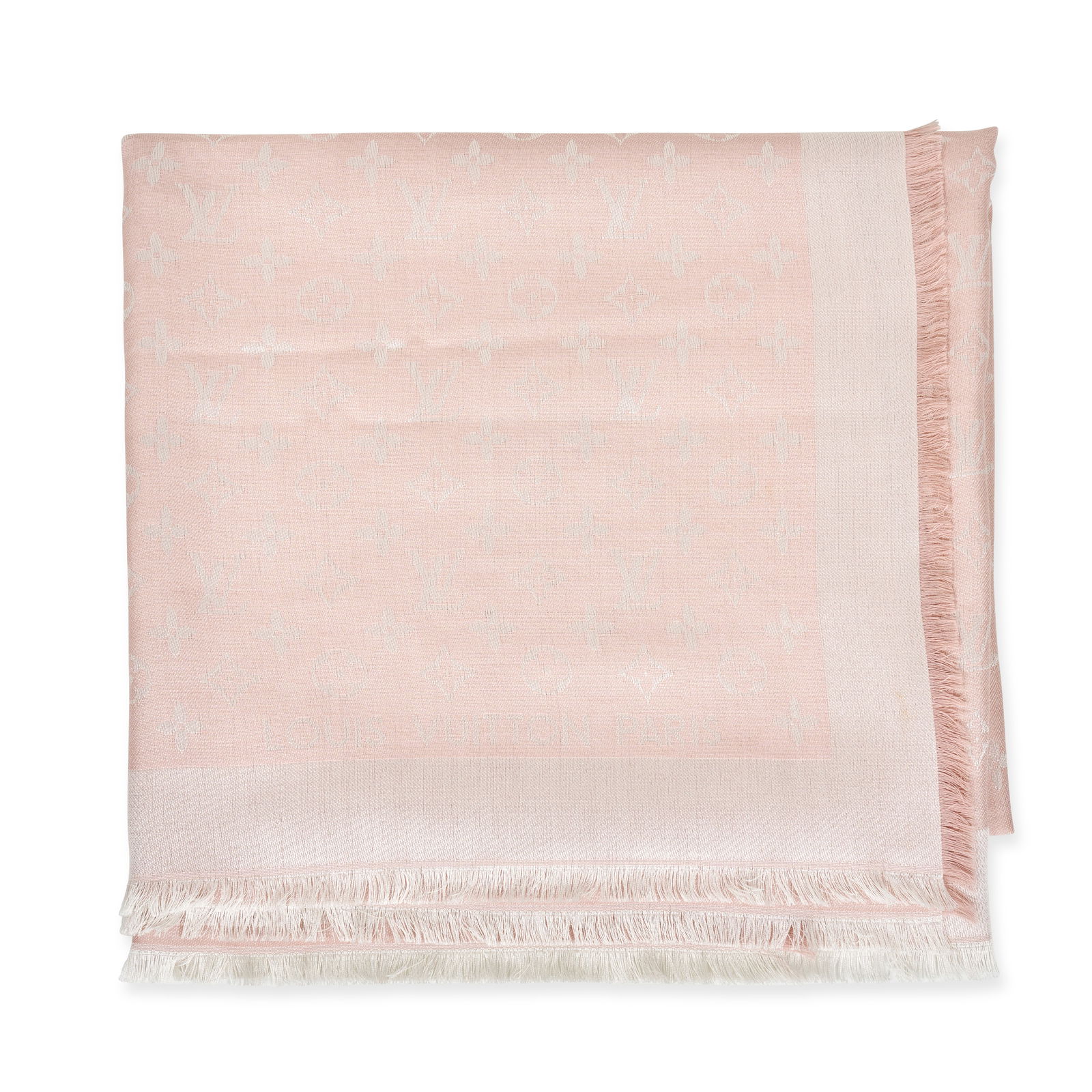 LOUIS VUITTON PINK MONOGRAM SCARF  Condition grade C.  Pink and white monogram with Louis Vuitton (1 of 4)