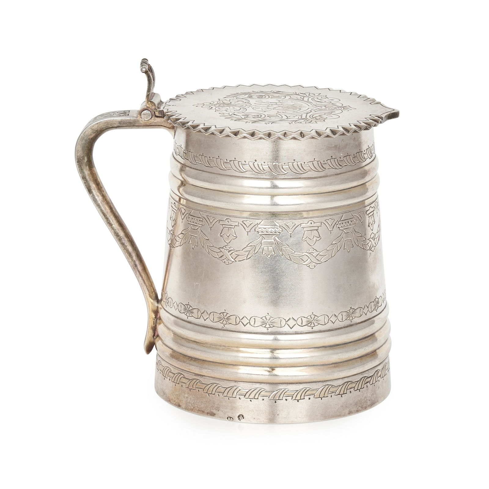 NO RESERVE - AN ANTIQUE RUSSIAN SILVER TANKARD, VASILI BALADENOV, MOSCOW 1896 the tapering cylind... (1 of 2)