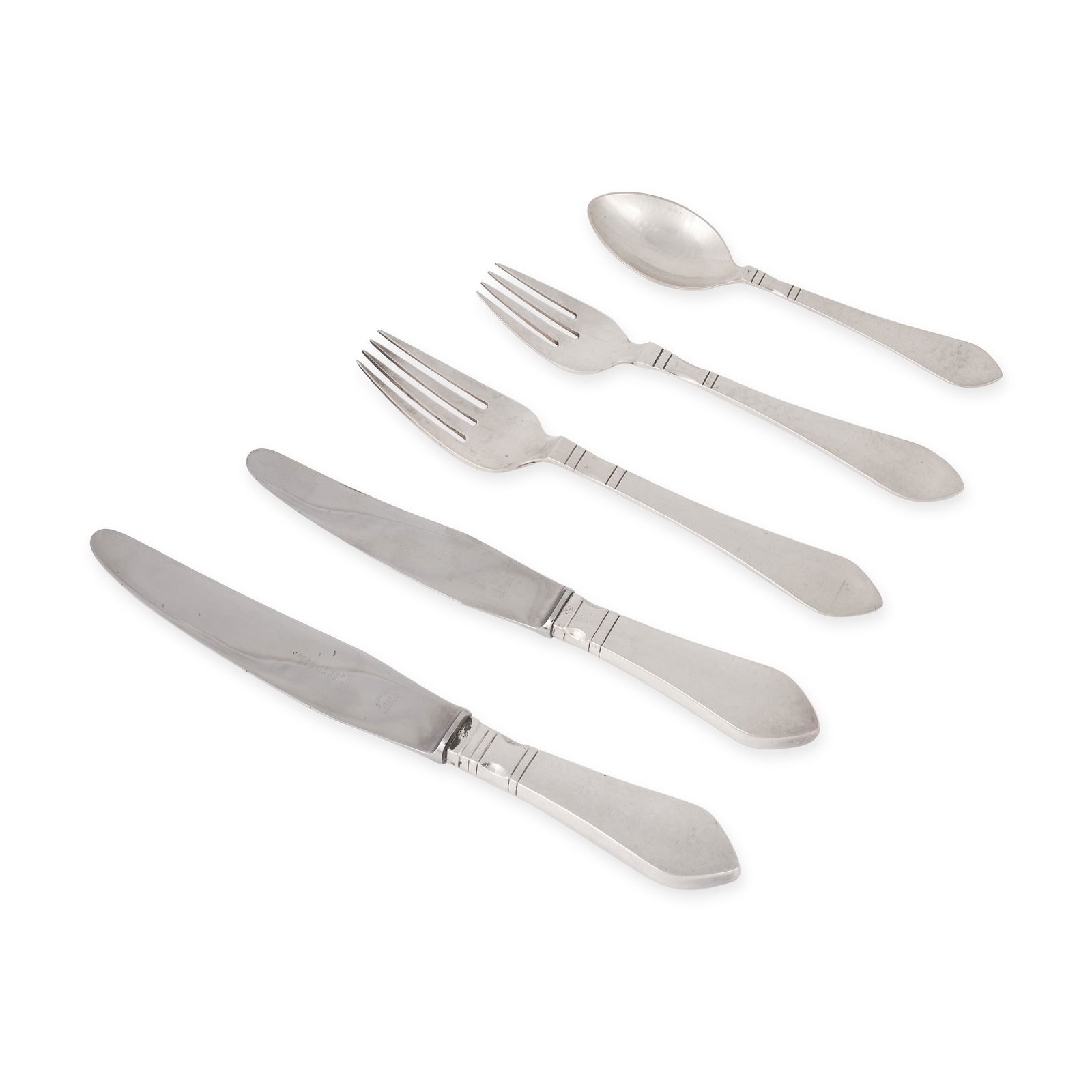 GEORG JENSEN, A CONTINENTAL FLATWARE / CUTLERY SERVICE comprising six large teaspoons, six salad ... (1 of 1)