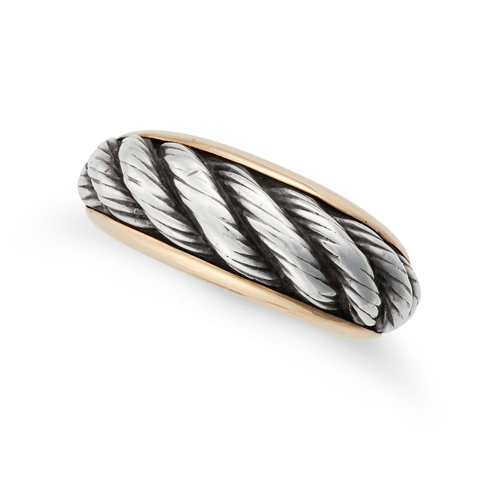 VAN CLEEF & ARPELS, A TWISTED RING in twisted design, signed Van Cleef & Arpels and numbered,: VAN CLEEF & ARPELS, A TWISTED RING in twisted design, signed Van Cleef & Arpels and numbered, stamped K18, size K1/2 / 5.5, 15.1g.