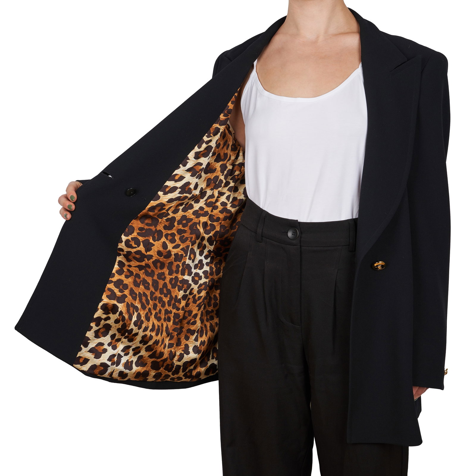 NO RESERVE ESCADA MARGARETHA LEY BLACK WOOL BLAZER Condition grade B. Size 38. 100cm chest, 77cm: NO RESERVE ESCADA MARGARETHA LEY BLACK WOOL BLAZER Condition grade B. Size 38. 100cm chest, 77cm length. Black blazer with shoulder pads, gold tone buttons at the front and at the cuffs, two pockets a