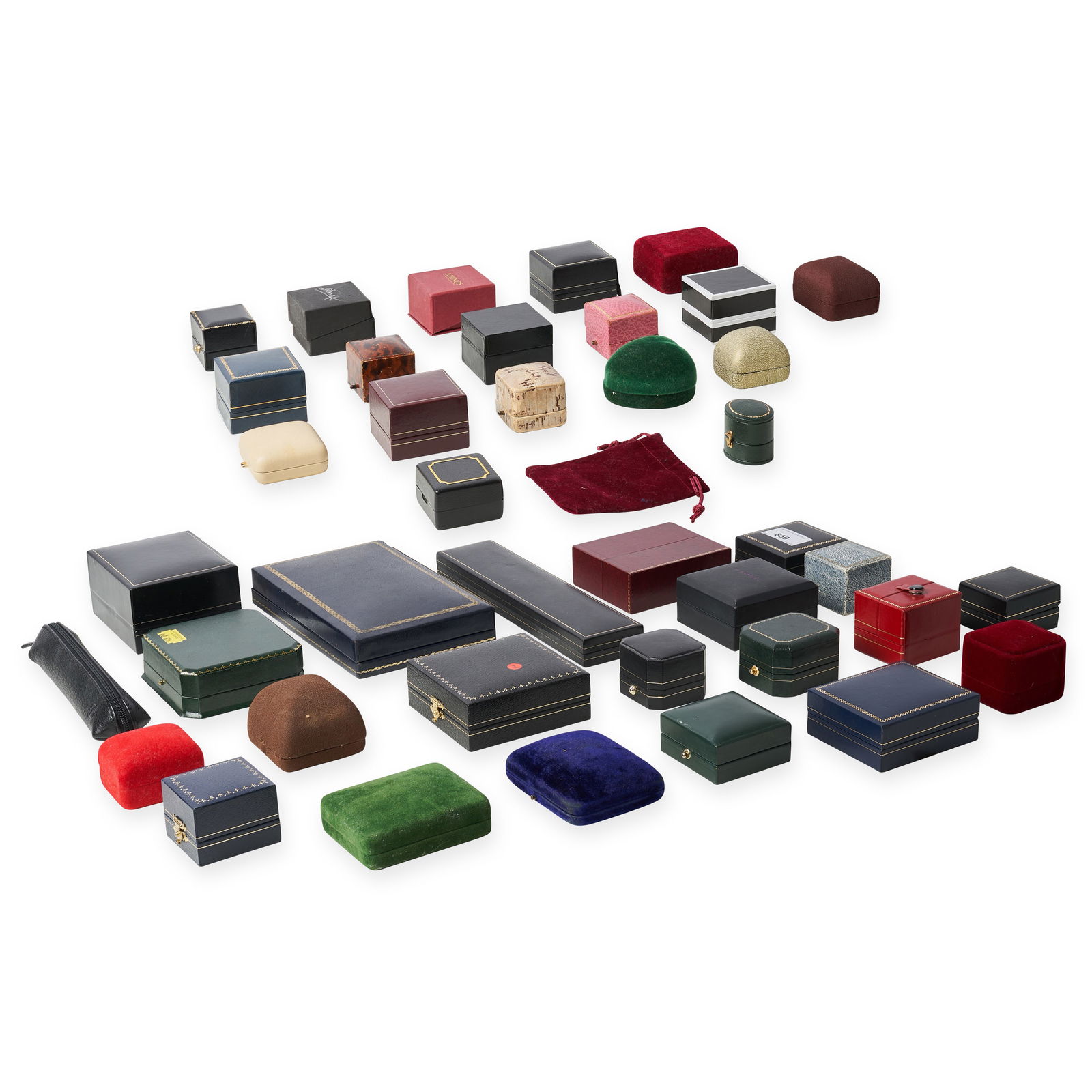 NO RESERVE - A COLLECTION OF JEWELLERY BOXES including ring, earrings, necklace and bracelet boxes. (1 of 1)