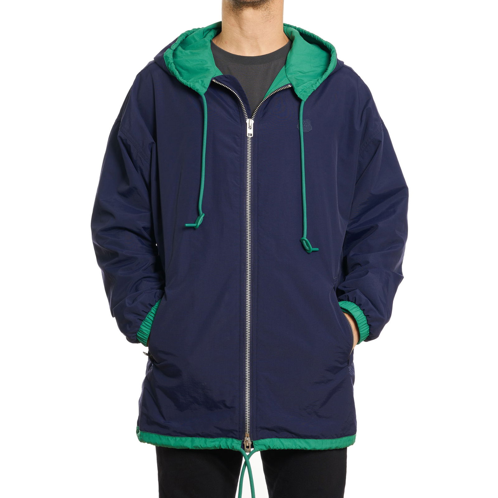 NO RESERVE KENZO TIGER HOODED JACKET   Condition grade B.   Size M. 119cm chest, 80cm length. Navy (1 of 5)