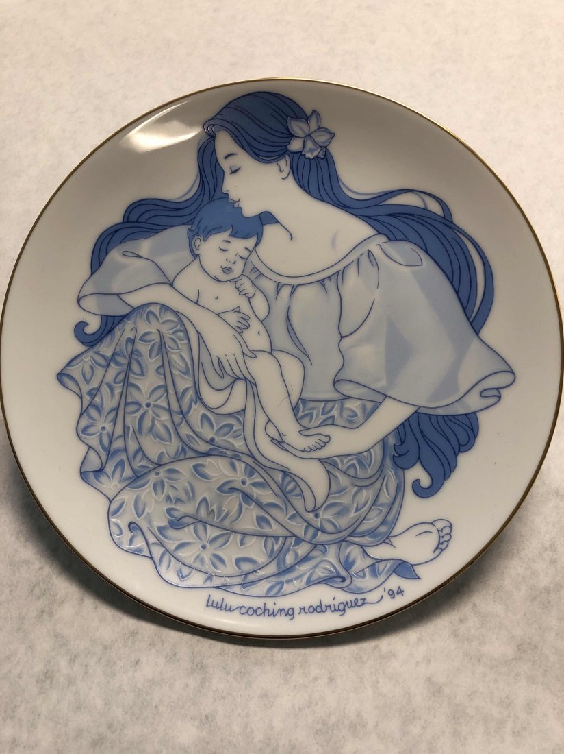 Lulu Coching Rodriguez (Filipino): Lulu Coching Rodriguez (Philippines) Limited Edition Plate (Mother and Child)0606 of 10008.5" DiameterProvenance: Private Collection, Los Angeles, California U.S.A.Made by Noritake