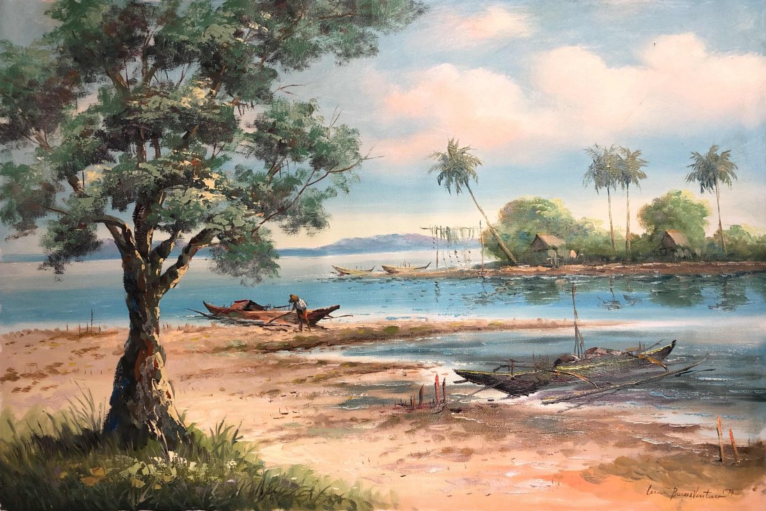 Cesar Buenaventura, Philippines 1919-1983: Cesar Buenaventura, Philippines 1919-1983 Signed and Dated (lower right) 1979 Oil on canvas 24 inches x 36 inches - 61 cm x 91 cm Provenance: Private Collection, Los Angeles, California U.S.A.