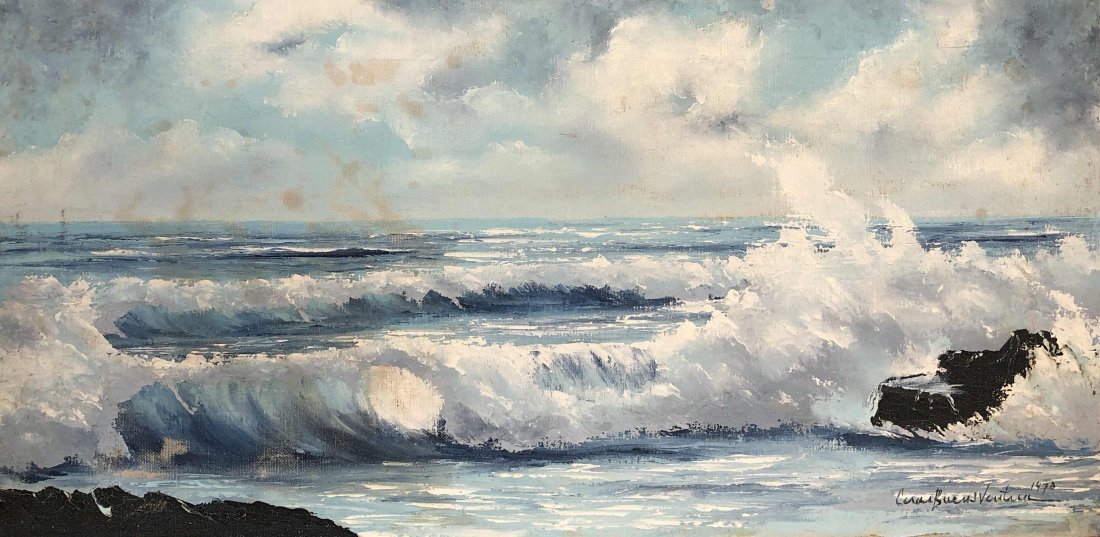 Cesar Buenaventura, Philippines (1922-1983): Cesar Buenaventura, Philippines (1922-1983), Signed and dated (lower right), Oil on canvas, 12"x24”, Provenance: Private Collection, San Diego, California U.S.A.