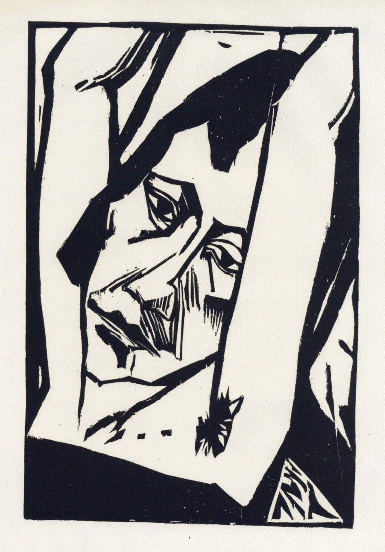 Erich Heckel Junges Madchen: 1920, Woodcut., . 10 1/8 x 6 3/4 in. Catalogue reference Dube 264 IIIB. This striking woodcut was published in 1920 for Genius. Image size: 10 1/8 x 6 3/4 inches (258 x 170 mm), on wove paper with ful