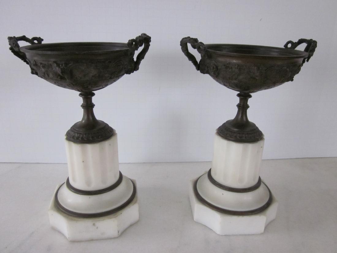 Pr. Bronze and Marble Tazzas (1 of 4)