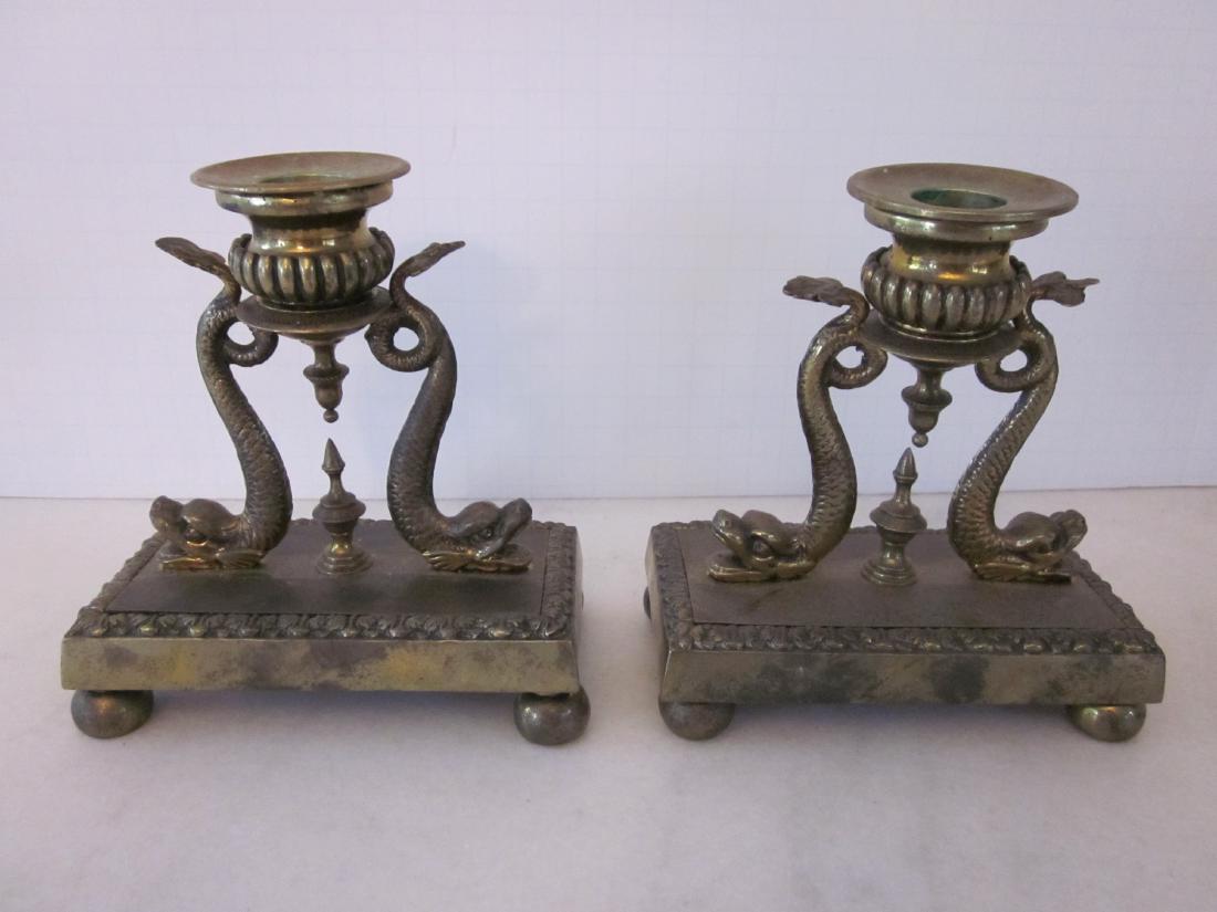 Neoclassical Bronze Candle Holders (1 of 4)