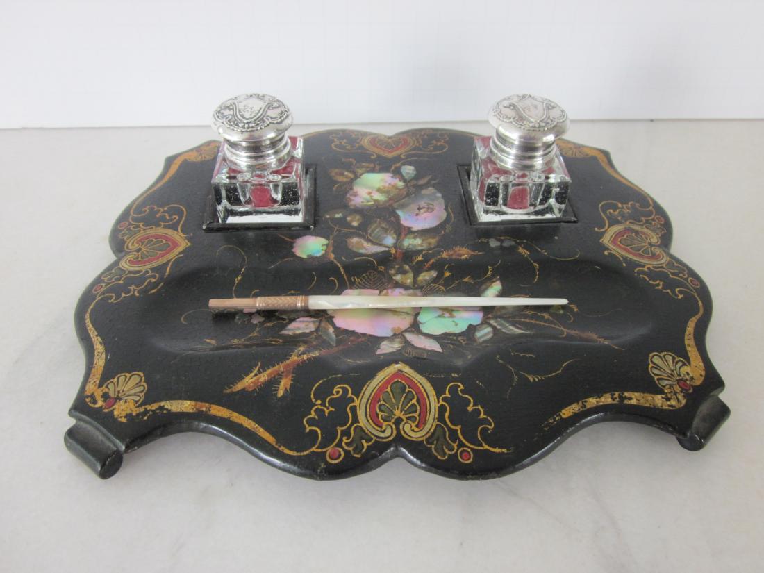 Victorian Papier Mache Desk set (1 of 4)
