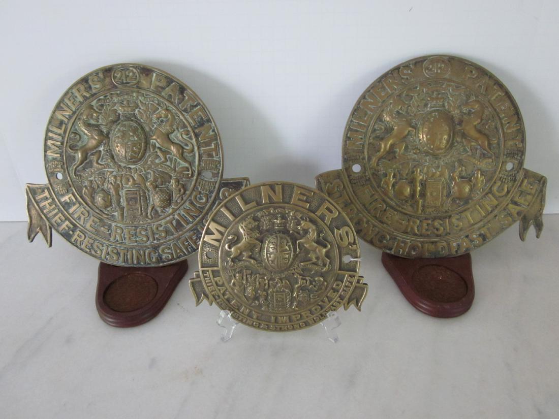 3 English Bronze Safe Plaques (1 of 7)