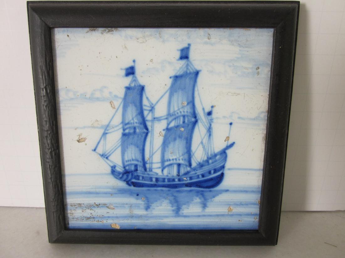 18thC Delft Ship Tile (1 of 2)