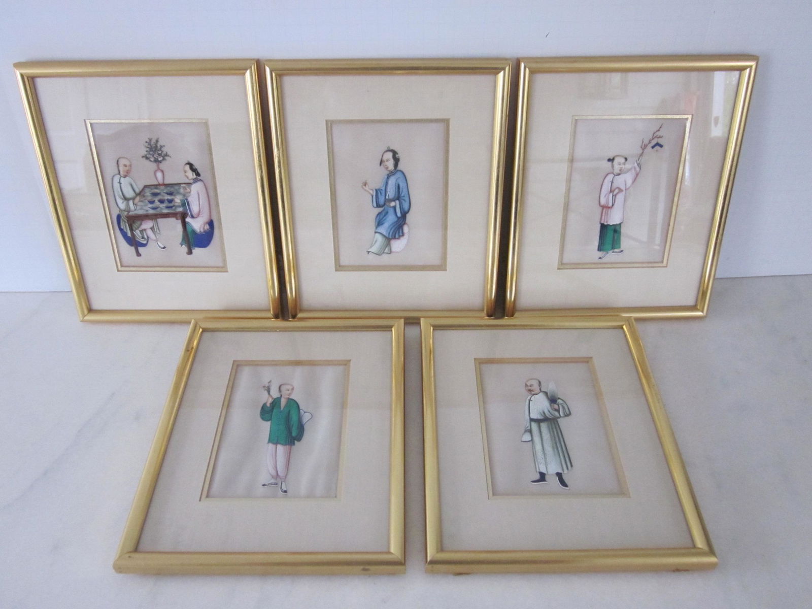 5 Chinese Paintings on Silk (1 of 4)