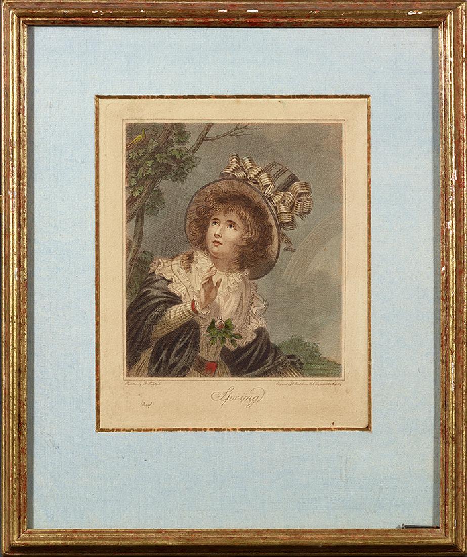 Francesco Bartolozzi (1727-1815 Spring, circa 1780s: Francesco Bartolozzi (1727-1815 Spring, circa 1780s Coloured etching 16.4 x 13.5 cm Artist’s proof Engraving by Francesco Bartolozzi after Francis Wheatley (1747-1801) Francesco Bartolozzi (1727