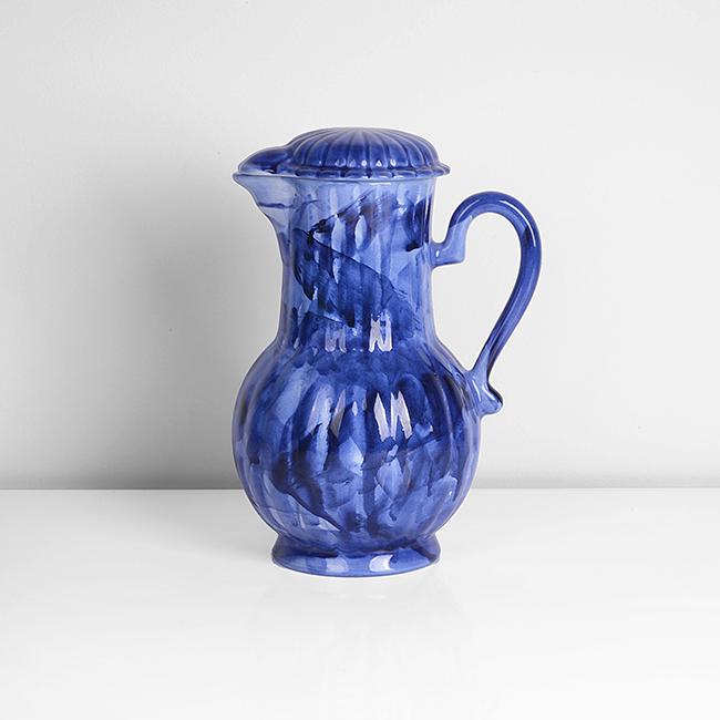Felicity Aylieff(British, b.1954): Delft' Jug, 2010 Earthenware, slipcast lidded jug with Delft cobalt blue glazes on a white ground, incised signature and date H 26.1cm, D 15.1cm PROVENANCE: Private Collection, Wiltshire. Produced dur