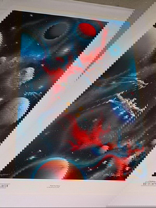 RETURN OF THE JEDI ART POSTER DEATH STAR RISING BY: RETURN OF THE JEDI ART POSTER DEATH STAR RISING BY MICHAEL DAVID WARD, LTD ED, SIGNED BY ARTIST ISSUE 2013 OF 2500, 95 CMS HIGH PRINTED ON HEAVY STOCK