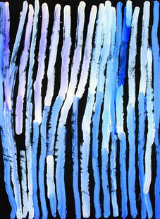 Minnie Pwerle (1910-2006) Awelye Atnwengerrp 2005: Minnie Pwerle, whose husband was the brother of famed artist Emily Kngwarreye, began painting her country Atnwengerrp and its associated Dreamings in earnest at 77 years of age. While Minnie