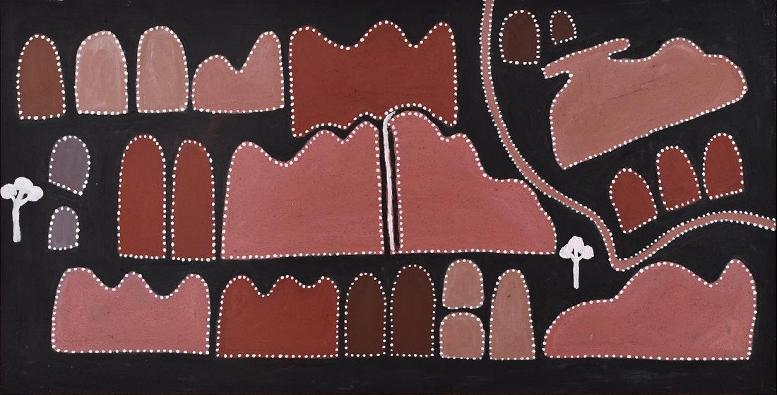 Queenie McKenzie (1930 -1998) Texas Country 1995: Queenie McKenzie was born c.1930 at the Old Texas Station located on the Ord River in the north west of Western Australia. As a child, her Aboriginal mother protected her from removal to an orphanage