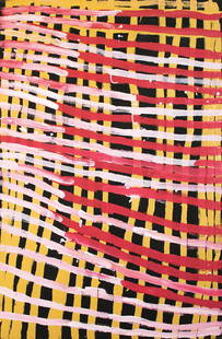 Minnie Pwerle (1910-2006) Awelye Atnwengerrp 2002: Minnie Pwerle did not begin painting until 1999 by which time she was well into her 70s. Over the next seven years her output was prodigious and extremely popular, most especially amongst women, and s