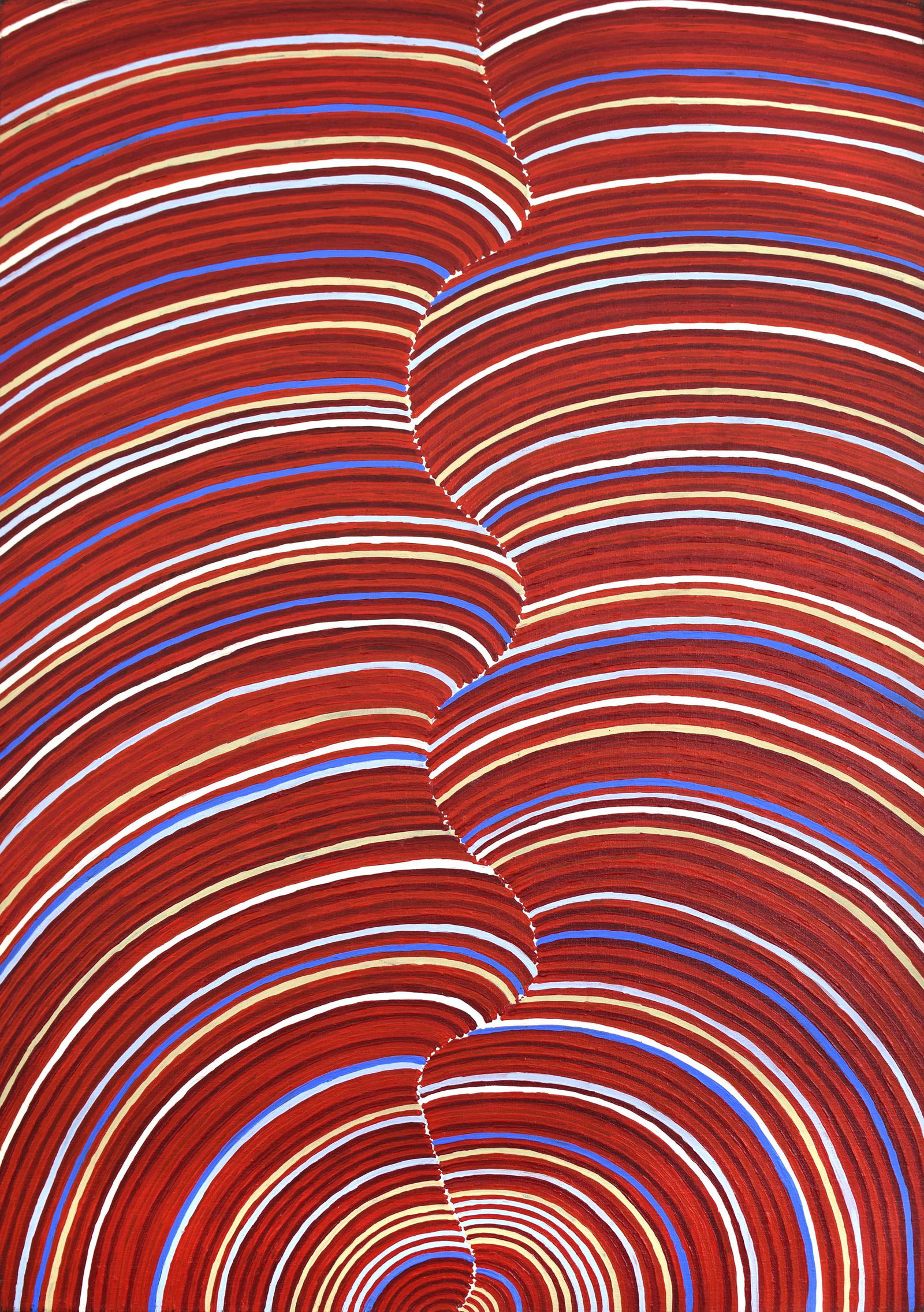 Abie Kemarre Loy - Sand Hill Country, 2013: Abie Loy was born on Utopia station, about 270 km north-east of Alice Springs in the Northern Territory. Her mother, Margaret Loy Pula, won the Wynne Prize for landscape painting at the Art Gallery of