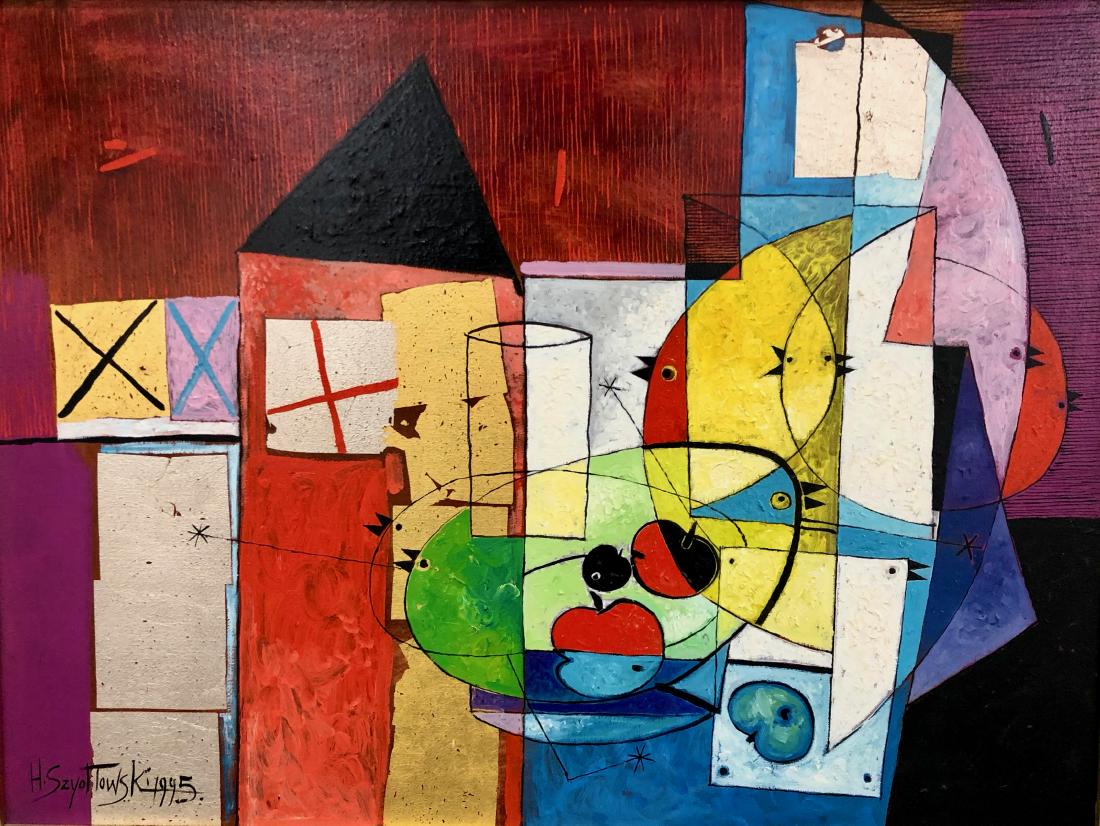 HENRYK SZYDLOWSKI - Story of the Red House: Oil on canvas - Signed & dated 1995