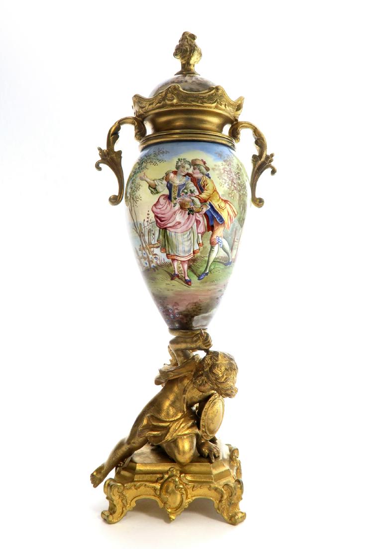 A Large Viennese Enamel Figural Urn (1 of 5)