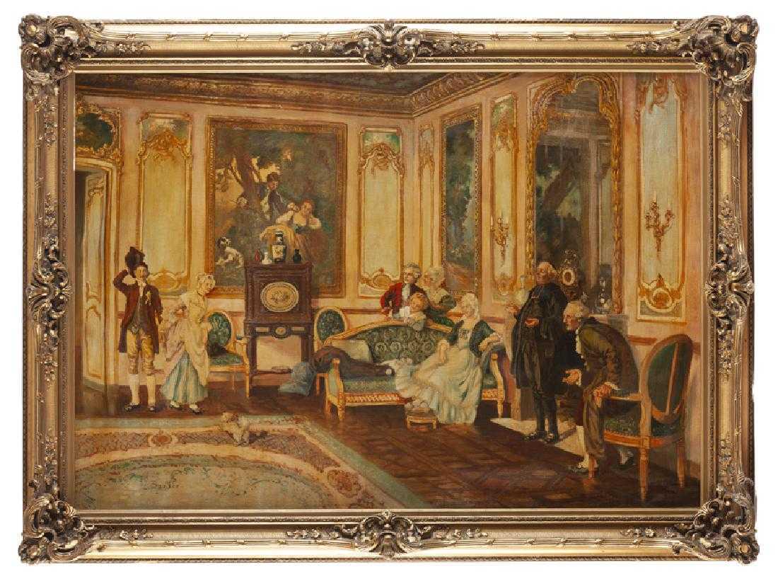 After Louis Marie Baader Oil on Canvas, Signed (1 of 4)