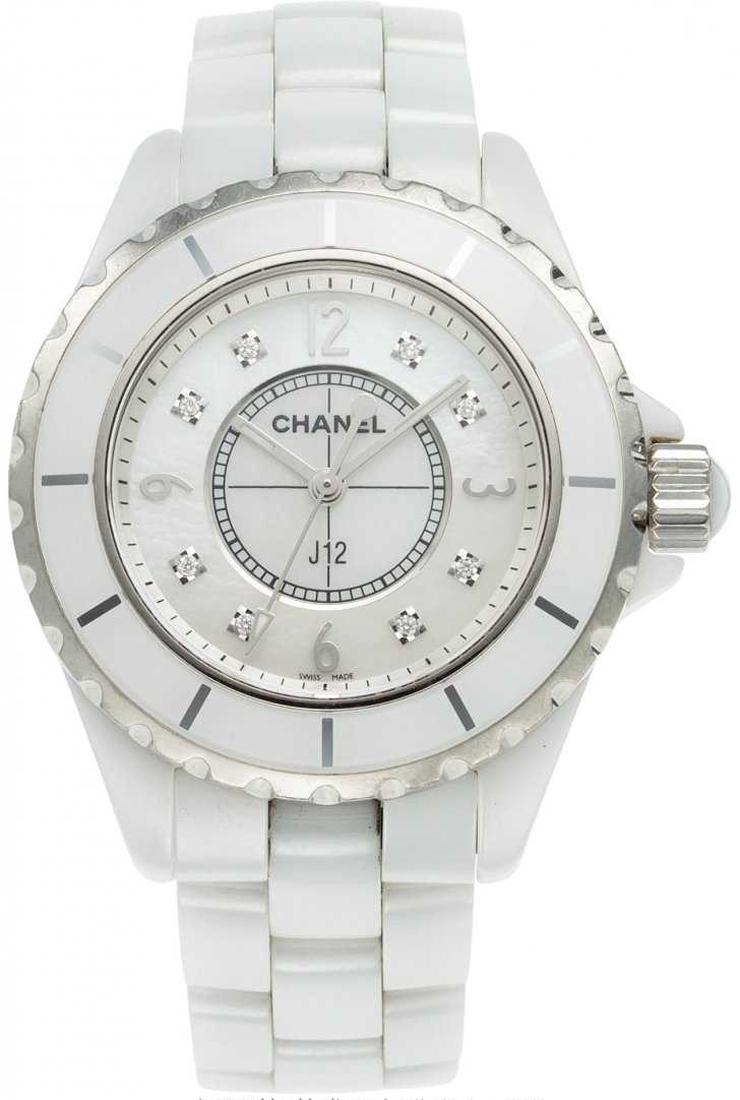 Chanel 33mm White Ceramic J12 Watch (1 of 1)