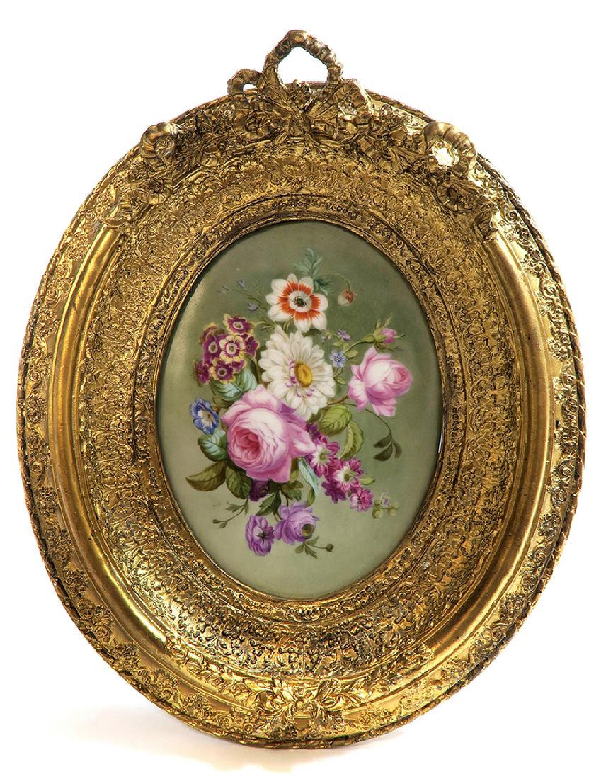 Framed Oval Berlin KPM Floral plaque (1 of 5)
