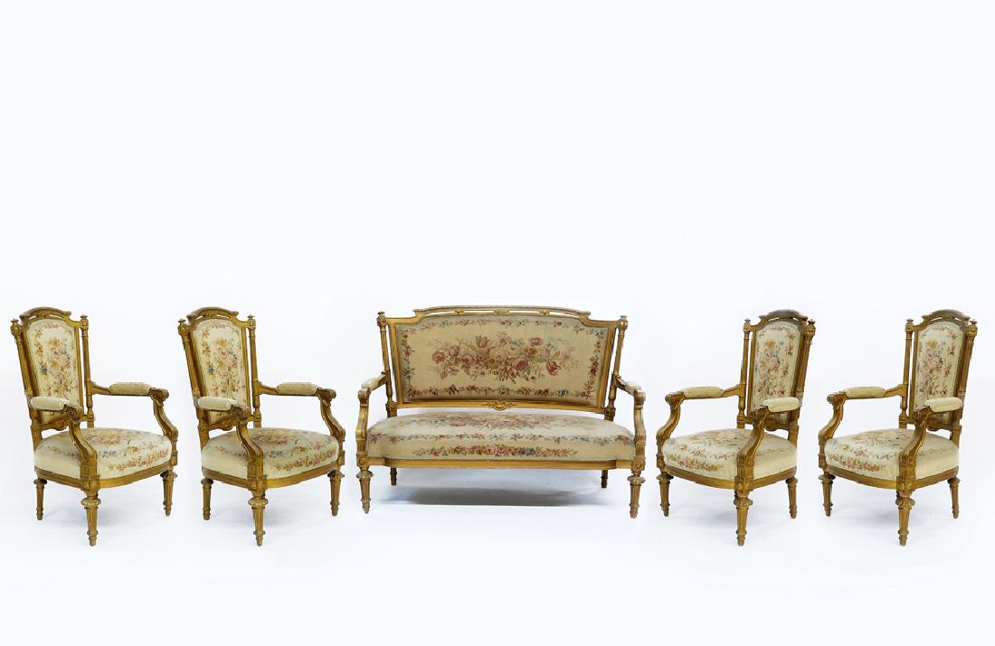 A Fine Napoleon III French Aubusson Furniture Set (1 of 1)