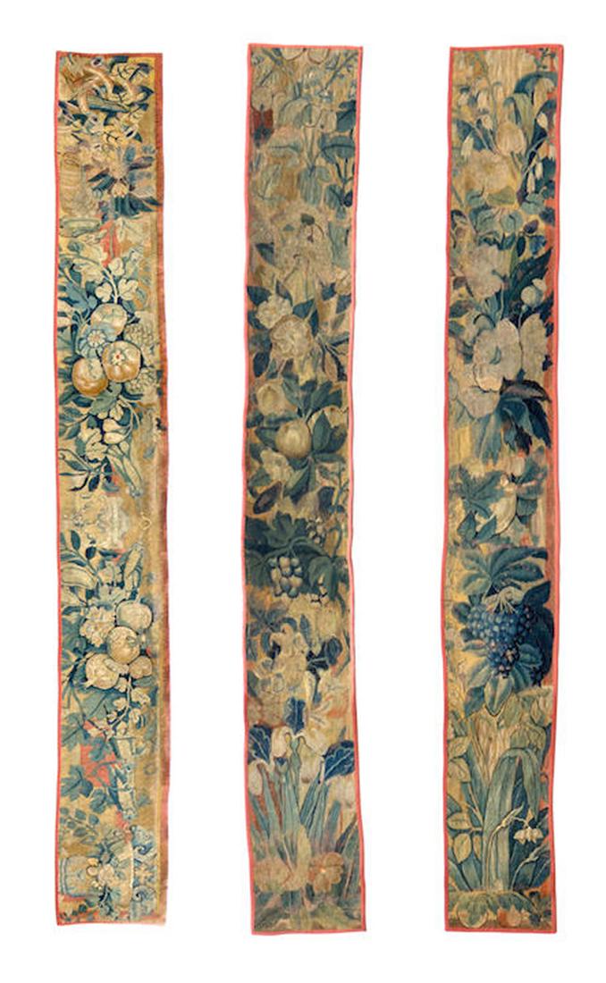 18th C. FRENCH THREE FRUIT AND FLOWER TAPESTRY BORDERS (1 of 1)