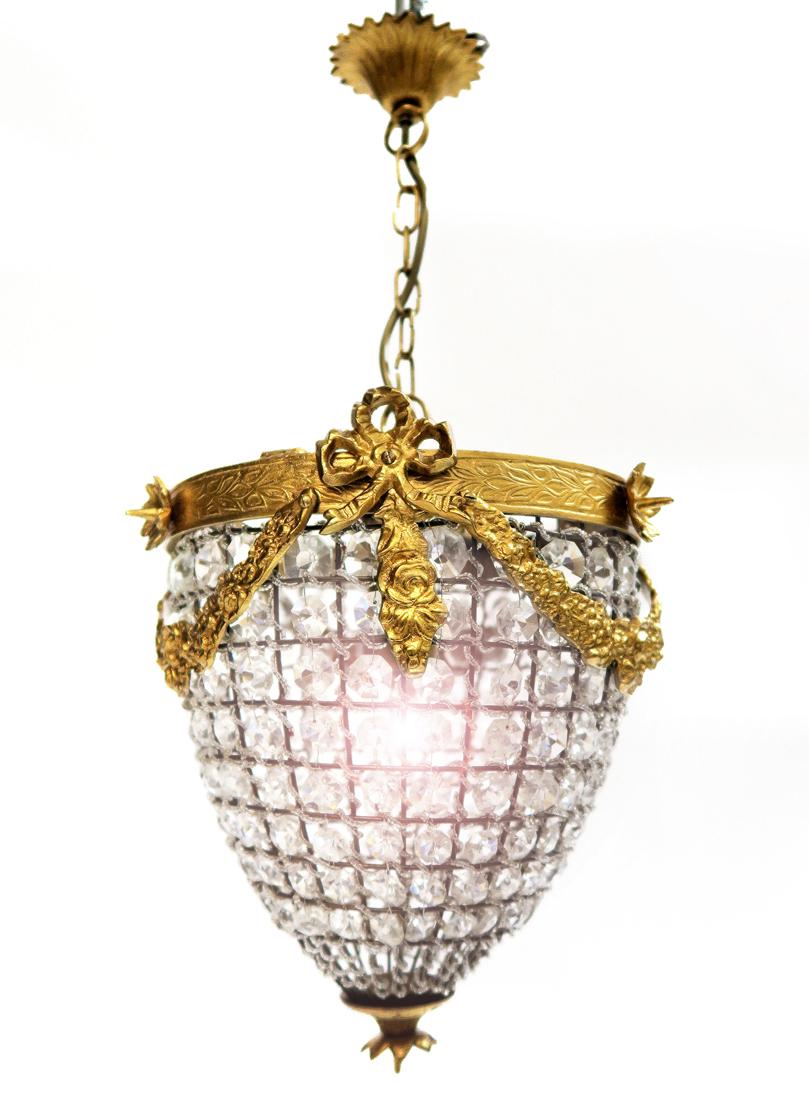 19th C. Bronze & Crystal Chandelier (1 of 2)