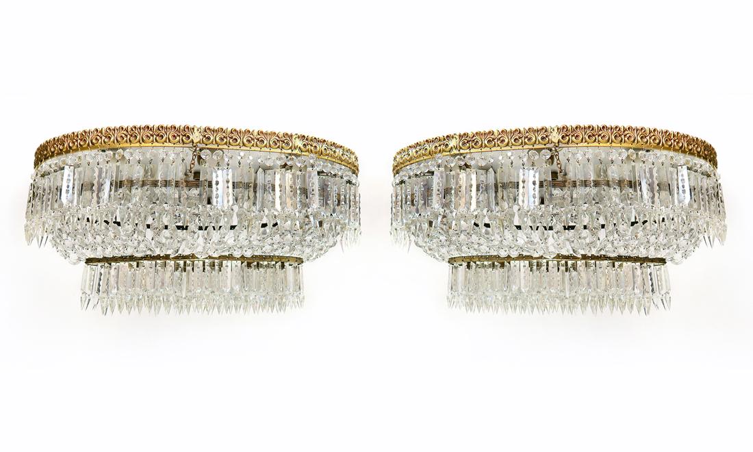 A Pair of Baccarat Style Crystal Chandelier (1 of 2)
