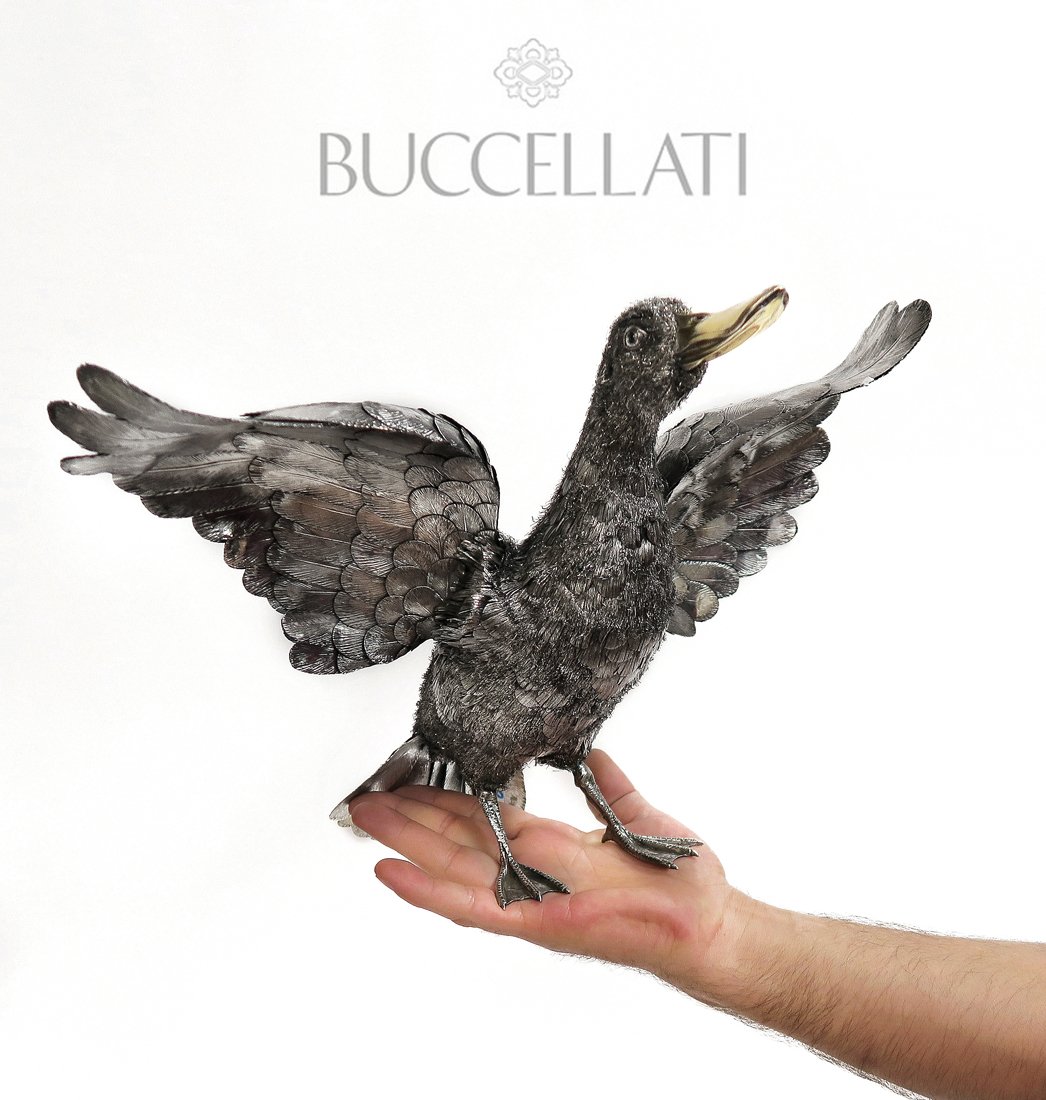 Large Mario Buccellati Silver Duck Open Wings (1 of 6)
