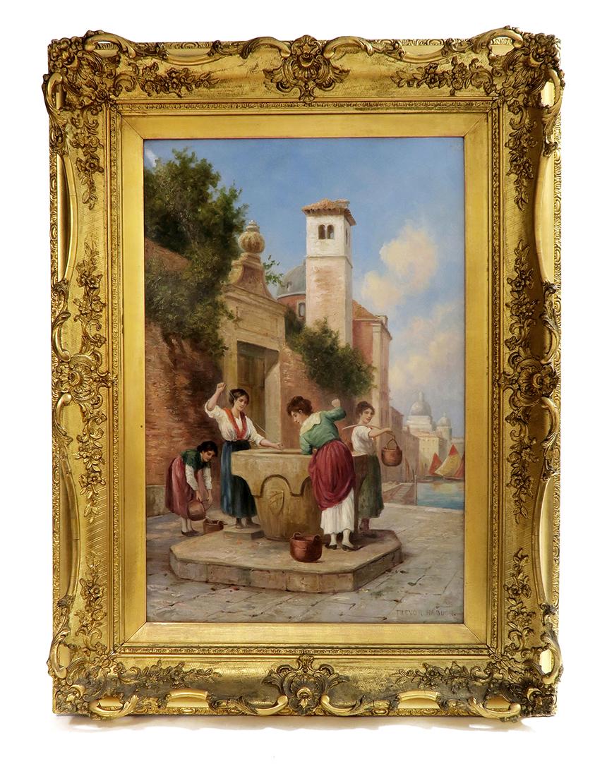 Trevor Haddon Oil On Canvas Painting, 19th C. (1 of 7)
