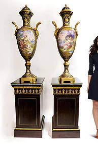 Pair of 19th C. Monumental Sevres Vases. Museum Quality (1 of 12)