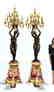 Pair of Monumental French Bronze/Rouge Marble Torcheres