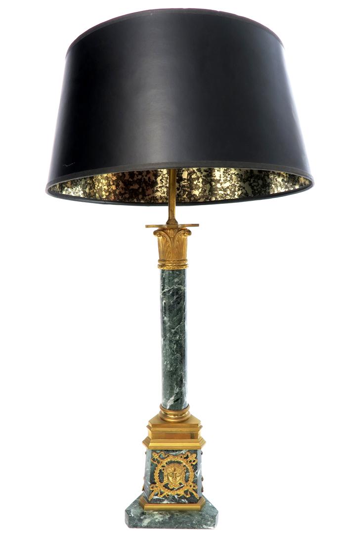 19th C. French Empire Bronze & Marble Lamp (1 of 4)