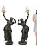 A PAIR OF ART DECO BRONZE FIGURAL TORCHERE LAMPS