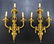 Large Pair of Henry Dasson Bronze Sconces, Signed