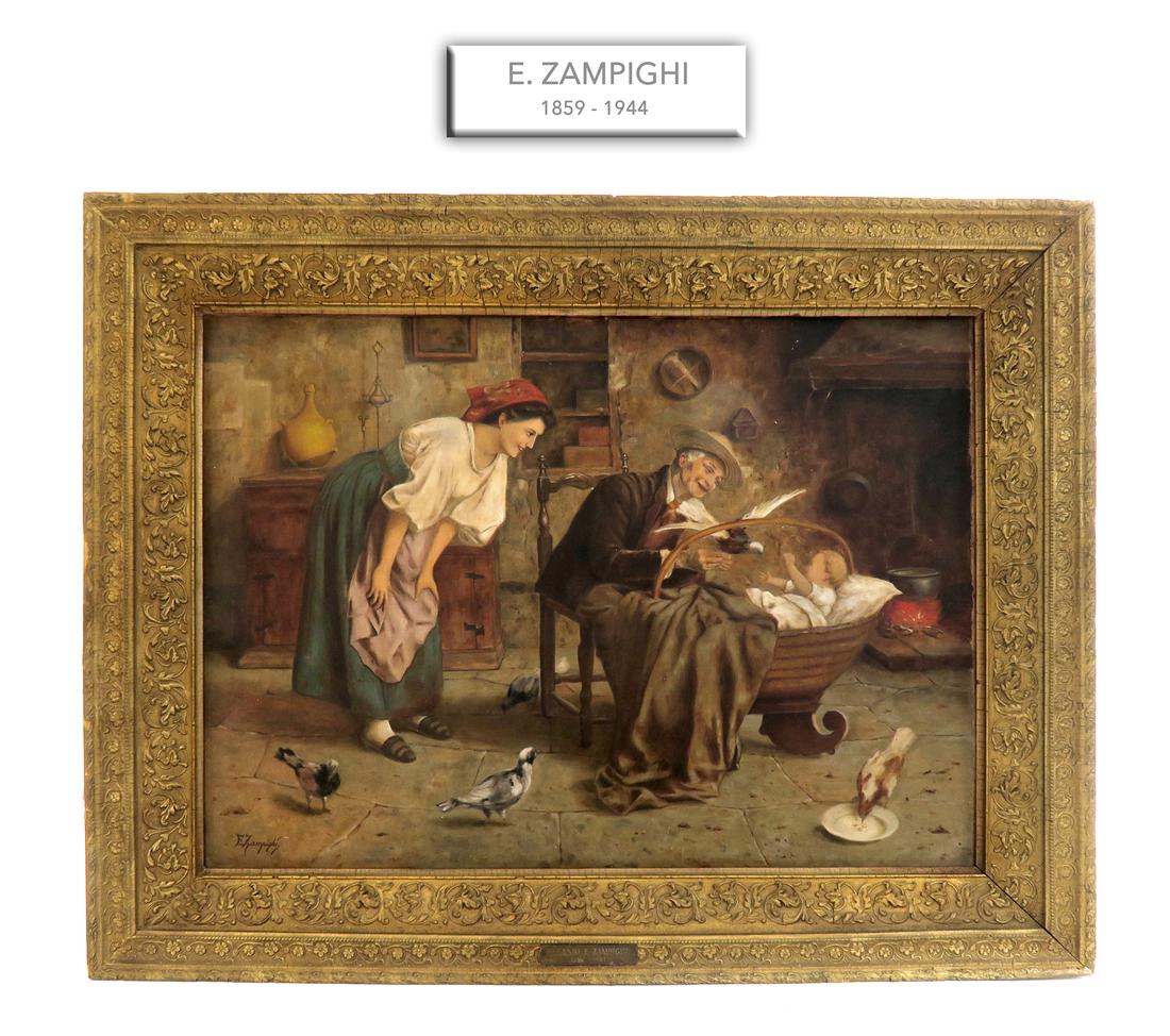 Eugenio Edouardo Zampighi (Italian, 1855-1944) Painting (1 of 4)
