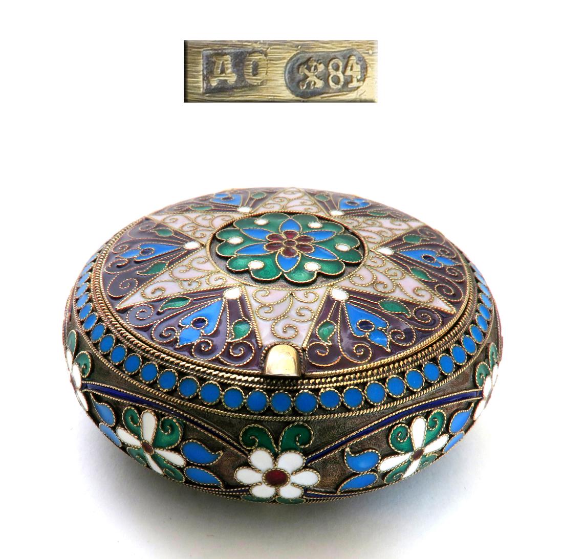 A Large 19th C. Russian Silver Enamel Box (1 of 6)