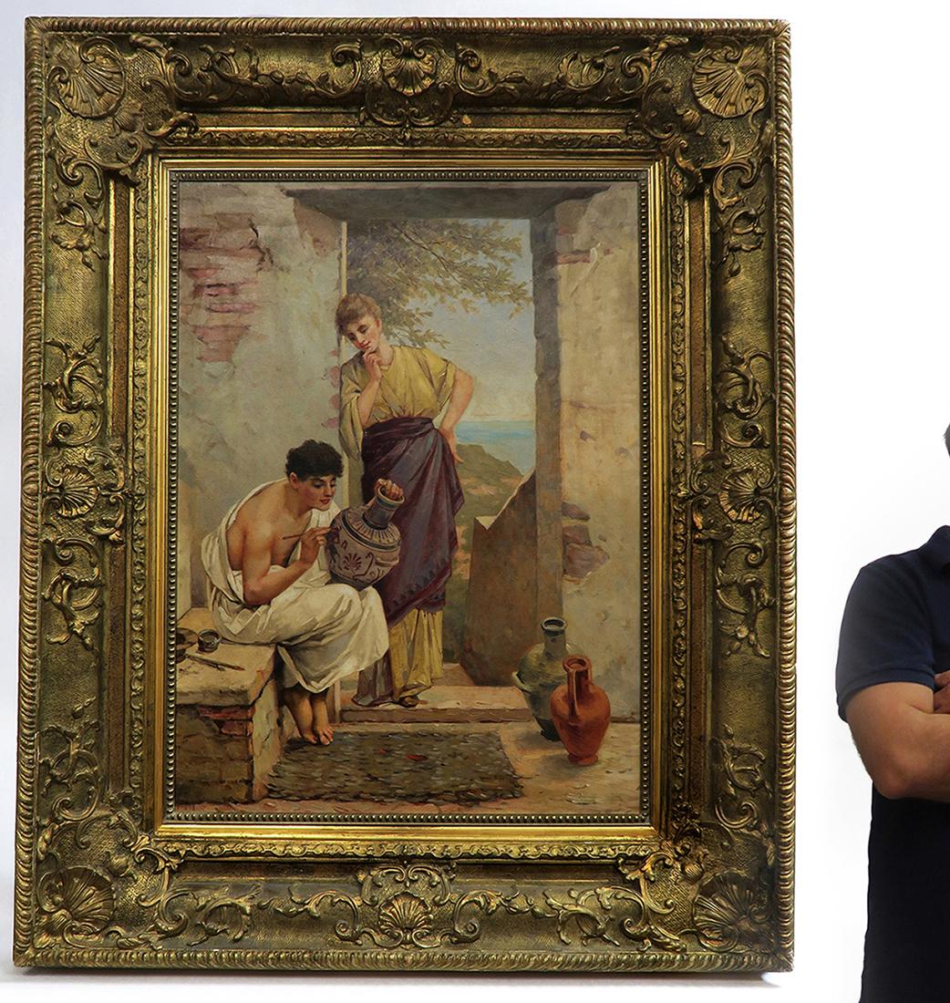 A Large 19th C. Continental Framed Oil on Canvas (1 of 6)