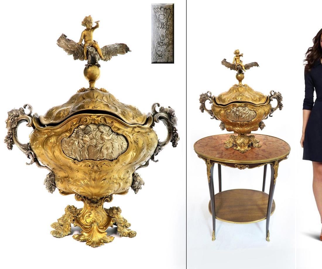 Late 18th C. Large Russian Figural Bronze Centerpiece (1 of 14)