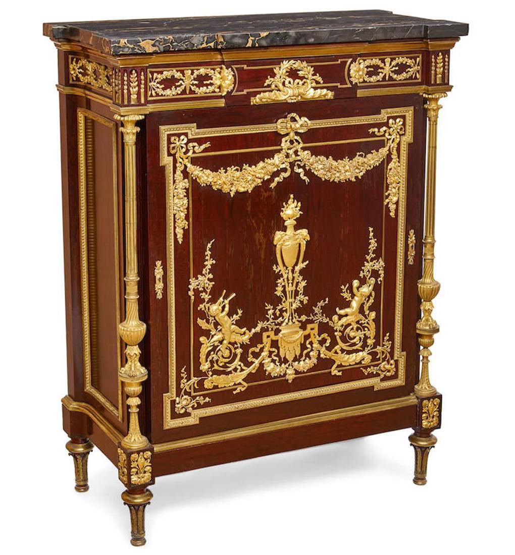 F. Linke Bronze Mounted Mahogany Side Cabinet. Signed (1 of 1)