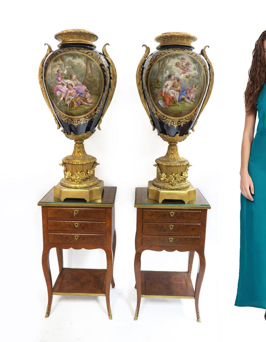 Monumental Pair of 19th C. Sevres Vases (1 of 6)