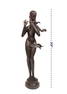 NUDE FLUTE GIRL BRONZE SCULPTURE