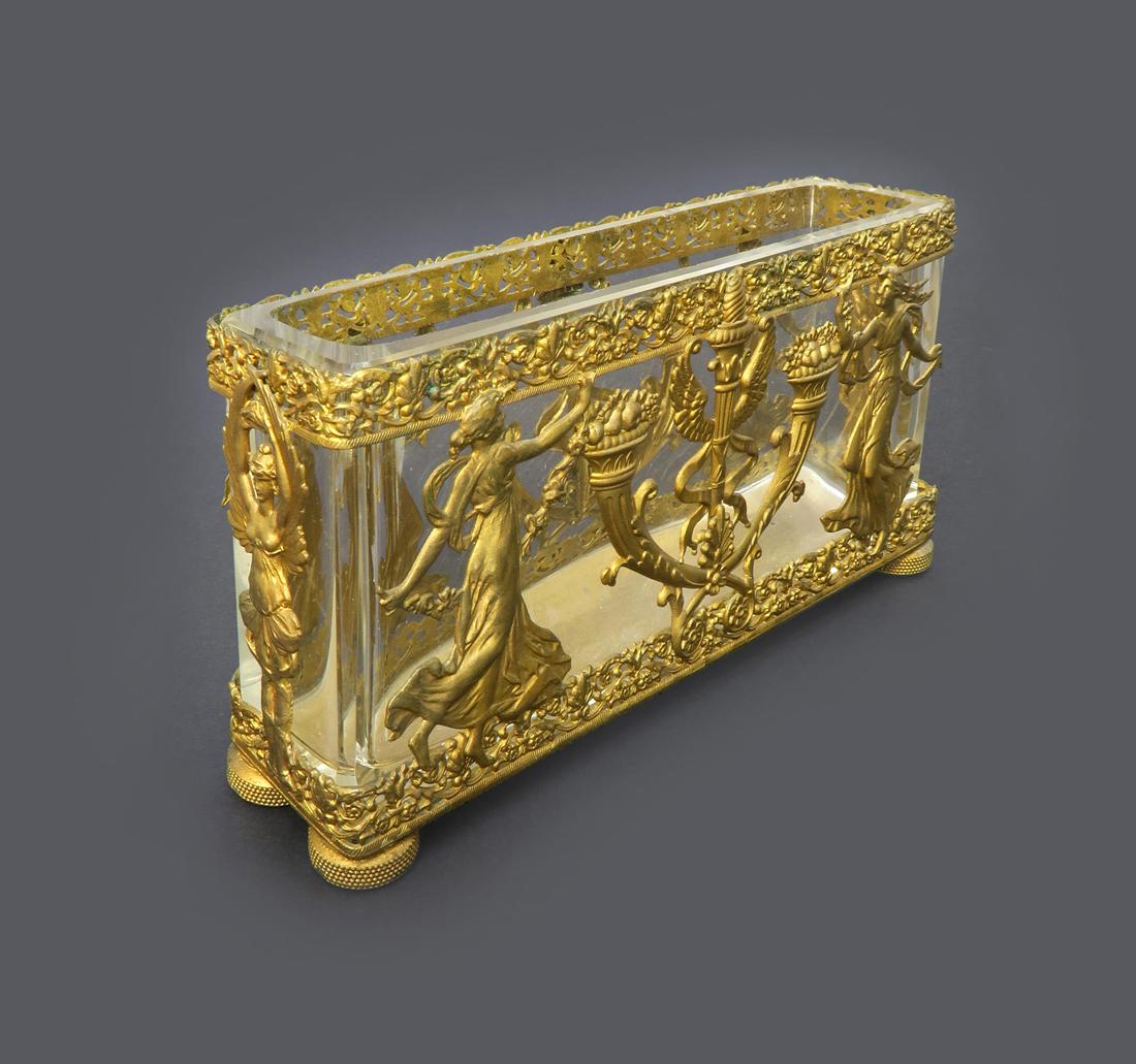 19th C. French Bronze & Baccarat Crystal Candy Dish (1 of 1)