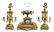 19th C. Sevres Gilt Bronze Jeweled Cobalt Clock Set